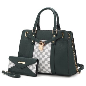 MKF Collection Christine Circular Print Vegan Leather Satchel Bag for Women with Matching Wallet by Mia K - 1 of 4