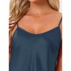 cheibear Women's Silky Satin Adjustable Straps Cami Top and Shorts Pajamas Sets - 4 of 4