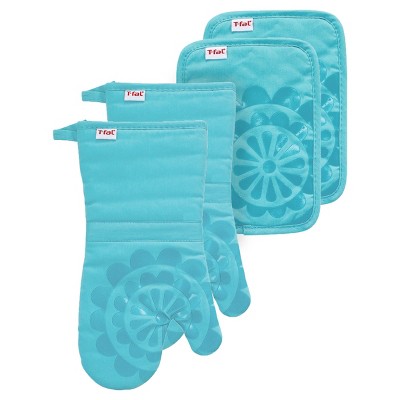T-fal 4-Pack Medallion Oven Mitt & Pot Holder Set
