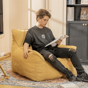 Hooseng Bean Bag Chair with Filler, Big Floor Sofa with Tufted Soft Armrests & Side Pocket, Premium Lazy Sofa for Adults, Living room, Bedroom, Dorm - 1 of 4