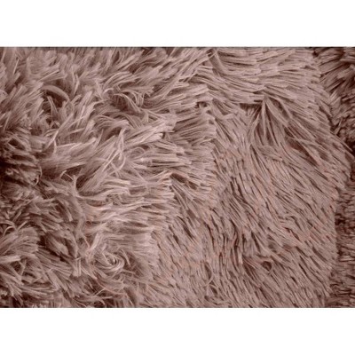 Medium Blush Vegan Fur Orthopedic Donut Dog Bed