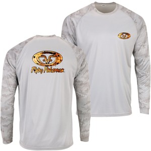 Flying Fisherman Redfish Skin Performance Long Sleeve T-Shirt - Aluminum - 1 of 2