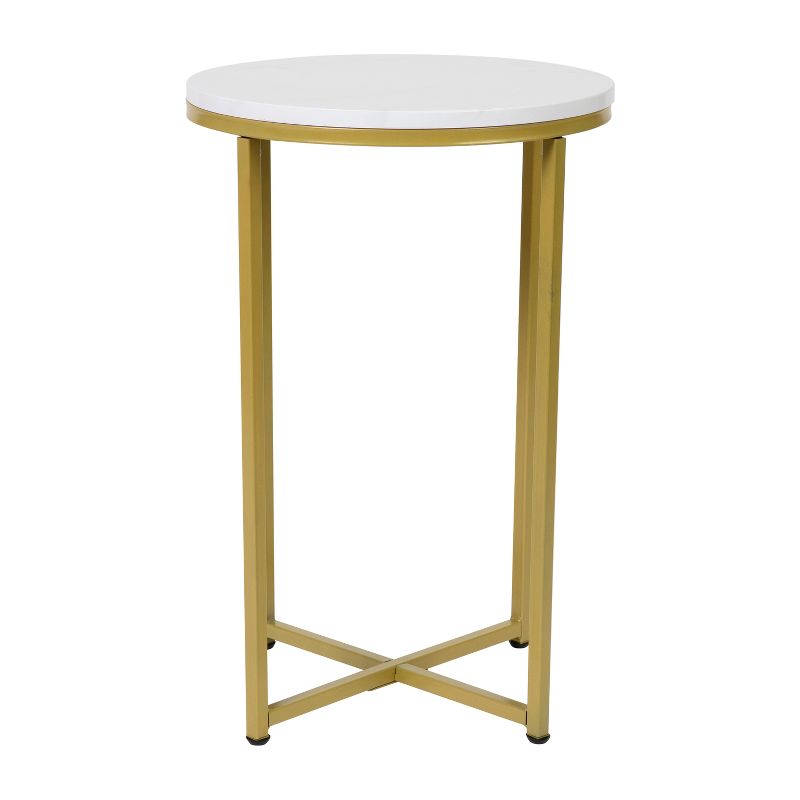 Merrick Lane Round Coffee Table Set - 3 Piece Coffee Table Set with Crisscross Frame - Coffee Table & 2 End Tables, 4 of 14