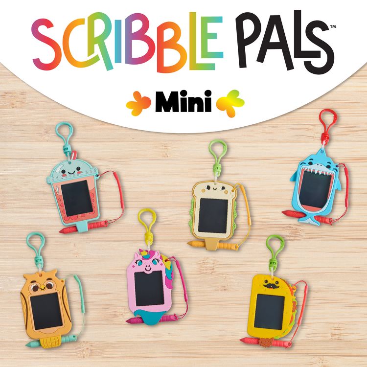 Boogie Board Scribble Pals Mini Shark 2.25” LCD Writing Tablet Keychain for Kids, Reusable Mess-Free Doodle Toy, Travel Drawing Pad, Ages 3+, 6 of 6
