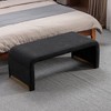 NicBex Modern 43.3" Bedroom Bench Accent Stool with Boucle Fabric and Gold Trims for Entryway and Living Room - 2 of 4