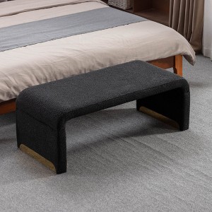 CAVINAS Bench Shoe Bench Boucle Fabric Loveseat Ottoman Footstool for Bedroom and Entryway - 1 of 4