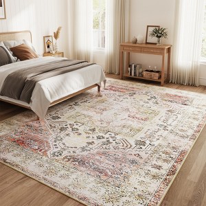 Vintage Rug Washable Rug Indoor Soft Faux Wool Living Room Rug - 1 of 4