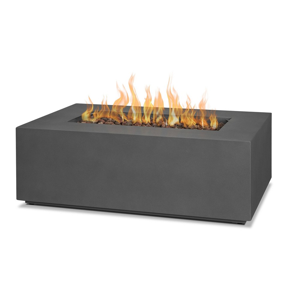 Photos - Electric Fireplace RealFlame Aegean Small Rectangle Fire Table with NG Conversion Weather Slate - Real 