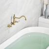 Sumerain Vintage Wall Mount Tub Faucet, 8 Inches Center 3 Hole 2 Handle Bathtub Filler Brushed Gold - 4 of 4