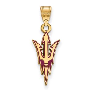 Black Bow Jewelry 14k Yellow Gold Plated Sterling Silver Arizona State Sun Devils NCAA Large Pendant - 1 of 3