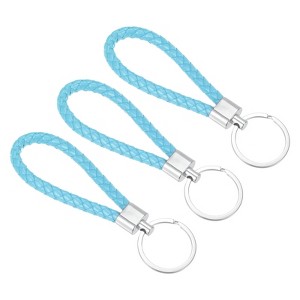Unique Bargains PU Braided Leather Keychain for Wallet Decoration 3 Pcs - 1 of 3