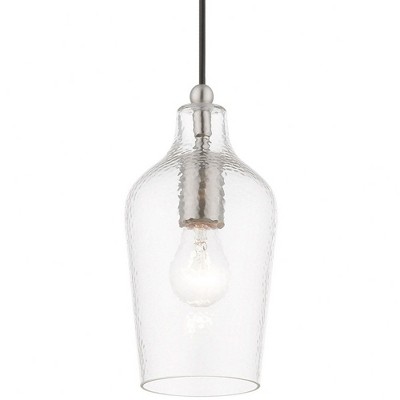 Avery Mini Jar Pendant Light in Brushed Nickel with Clear Glass