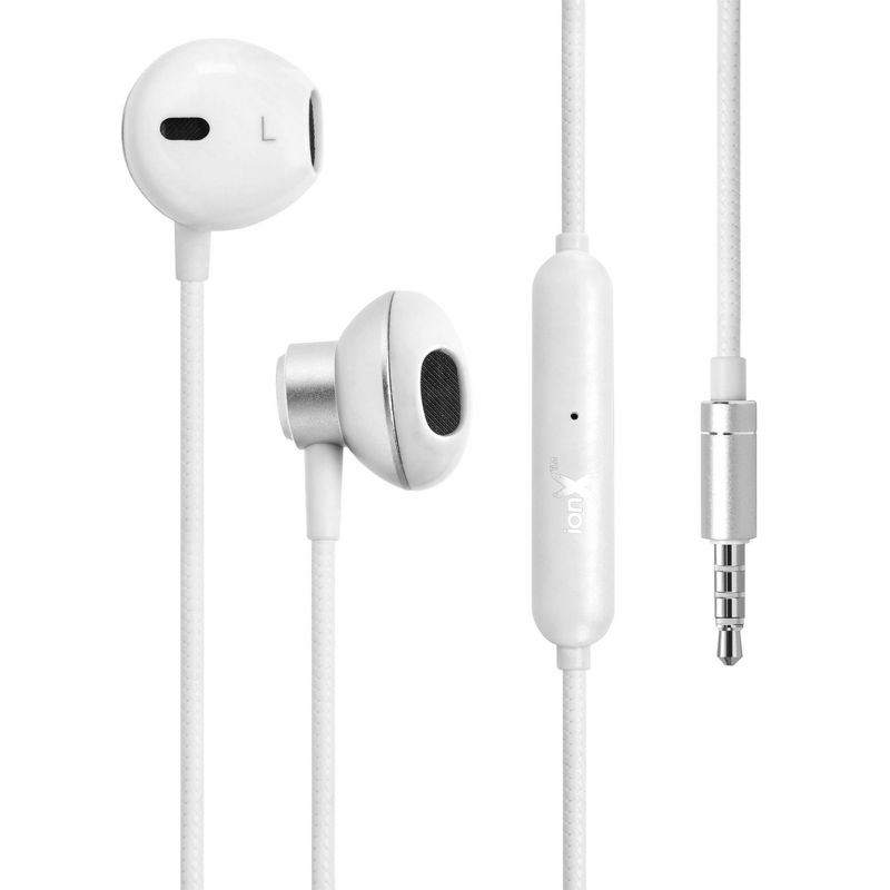 ionX Wired Earbuds with Microphone, 3.5mm Corded Headphones with Volume Control Compatible with iPhone/ iPad/Computer, White, 3 of 7
