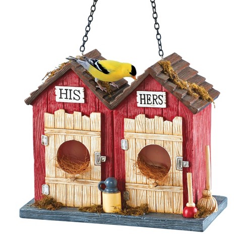 Collections Etc Rustic Country His And Hers Outhouse Birdhouse : Target