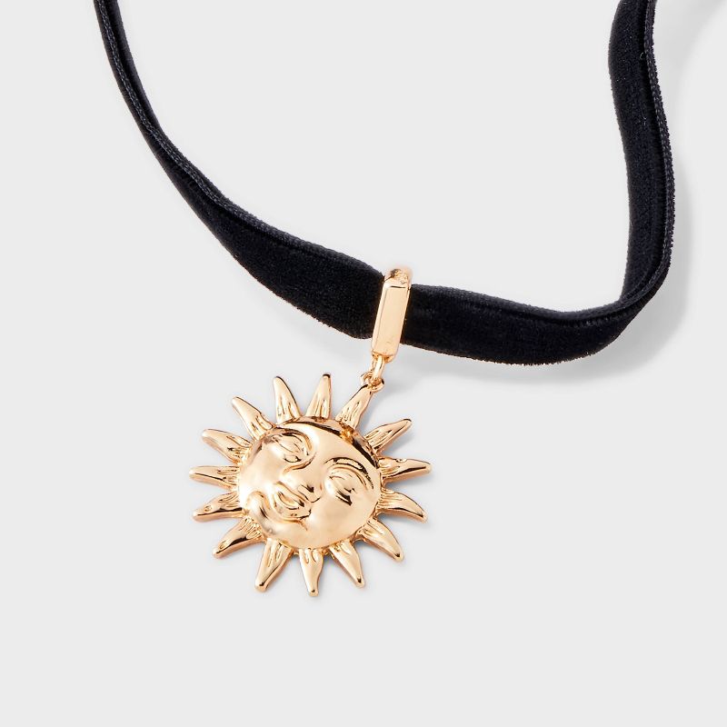 Sun Velvet Choker Necklace - Wild Fable&#8482; Black/Gold, 5 of 6