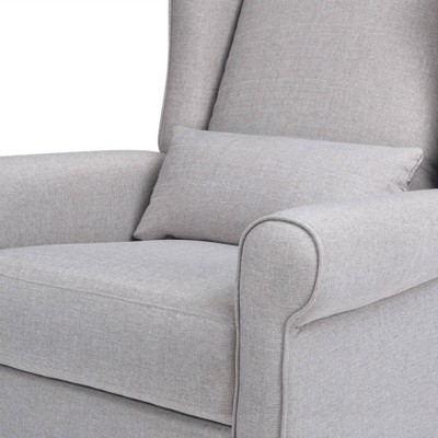Misty Grey Swivel Recliner with Wingback Design
