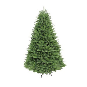 Puleo 7.5ft Unlit Artificial Christmas Tree Full Davenport Fir: Hinged Branches, Indoor Use, Includes Stand - 1 of 3