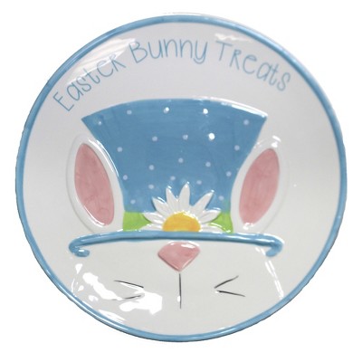 Tabletop 12.0" Bright Easter Treat Platter Bunny Ears Hat Transpac  -  Serving Platters