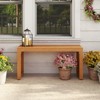Tangkula 36 Inch Patio Bench All-Slat Acacia Wood Loveseat for 2 People 800 lbs Capacity - 3 of 4