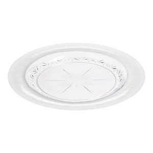 Smarty Had A Party 9" Clear Floral Round Disp. Plastic Dinnerware Value Set - 120 Sets - 1 of 4