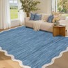 Modern Scalloped Living Room Rugs, Washable Solid Soft Bedroom Carpet Non Slip, Indoor Contemporary Home Decor Rugs - 2 of 4