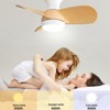 23 Inch Flush Mount Ceiling Fan with Light and Remote Mini Bedroom Ceiling Fans Quiet Reversible Fan Dimmable LED 3 ABS Blades Fan - 3 of 4