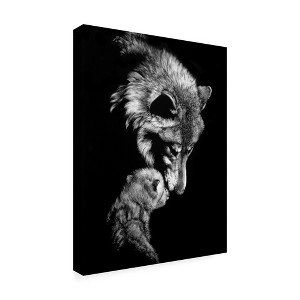 Trademark Fine Art -Julie Chapman 'Tenderness Wolf' Canvas Art - 1 of 4