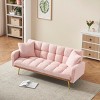 69" Adjustable Teddy Sofa Bed with Metal Legs,Modern 2-Seater Sleeper Couch for Small Space or Living Room-The Pop Home - 2 of 4