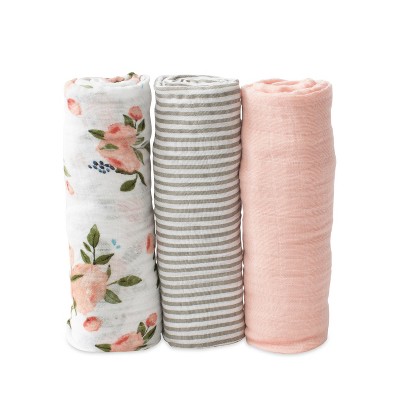 rose muslin swaddle