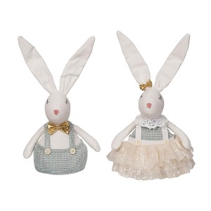 Transpac Plush Easter Bunny Door Stop Set of 2 Home Decorations Easter - 1 of 1