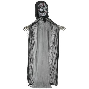 SEVOBAL Party Decorations and Accessories 74' Animated Skeleton Witch Prop Sound Motion Activation Haunted Decoration, Gray, 59.1"*6.8"*74" - 1 of 4