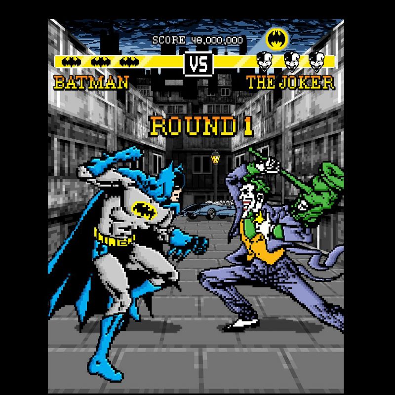 Batman Joker Versus Batman Classic Game Boy's Black T-shirt Toddler Boy to Youth Boy, 2 of 4