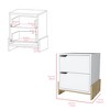 Vynxaria Brookland Nightstand 2 Drawers (12.4"Wx11.2"D), 17"Wx14.6"D Top, Sturdy Manufactured Wood, Stable Base - 3 of 4
