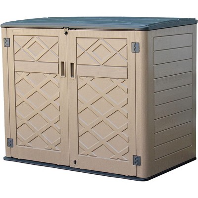 FURNIinspire Storage Sheds, Waterproof Patio Storage Cabinet with Flip Cover, Spacious Layout for Backyard, White, 53.1"*33.1"*46.9"