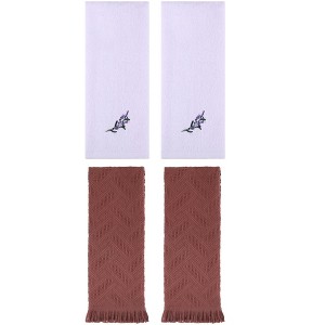 REGALWOVEN 4 Pcs Bathroom Decor Cotton Soft Absorbent Floral Embroidered Hand Towel 13" x 29" - 1 of 4