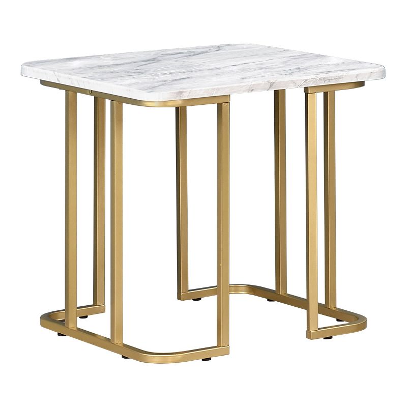 Trillick Faux Marble Top End Table - miBasics, 1 of 9