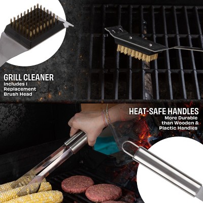 16-Piece Stainless Steel BBQ Grill Tool Set with Aluminum Case