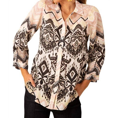 Women's Adelyn Linen Printed Top - HALE BOB - image 1 of 3