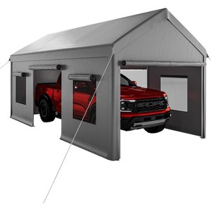 10'x20' Heavy Duty Portable Garage, All-Season Carport with Roll-Up Windows & Removable Walls, Shelter for Cars, Trucks & Outdoor Storage - 1 of 4