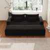 NicBex Couches for Living Room 102" Oversized Sectional Lounge Chaise Flexible Combinations Cloud Plush Loveseat with  2 Removable Footstool, Black - 3 of 4