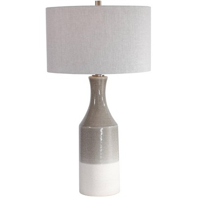 Uttermost Savin Gray and Ivory Ceramic Lamp
