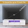 NicBex TV Stand with LED for TVs up to 75 Inches,Modern Entertainment Center with Cabinets,Open Shelves and Drawer,White - 3 of 4