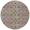 Rust And Gray Floral Washable Indoor Outdoor Area Rug - 4 of 4