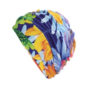 Unique Bargains Nylon Pleated Style Swimming Cap 1Pc - 1 of 4