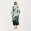 Anna-Kaci Lounge Women's Long Satin Floral Print Robe with Waist Tie and Wide Sleeves - 3 of 4