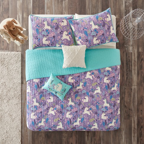 Laila Cotton Purple Printed Coverlet Set Full Queen Target
