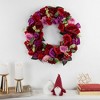 Northlight Mixed Rose Artificial Spring Floral Wreath, 24-Inch - 3 of 4