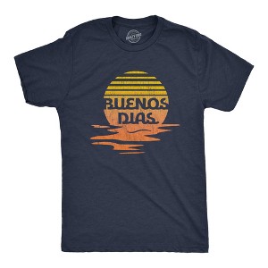 Mens Buenos Dias T Shirt Funny Positive Sunset Good Day Happy Vacation Tee - Crazy Dog Men's T Shirt - 1 of 4