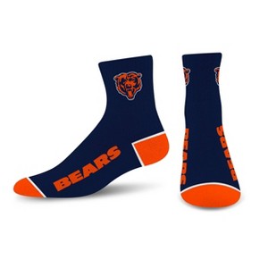 NFL Chicago Bears Around the Bend Quarter Socks: Cushioned Heel & Toe, Adult Large - 1 of 3