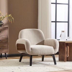 Christopher Knight Home Audrey Modern Rubberwood Upholstered Armchair - 1 of 4